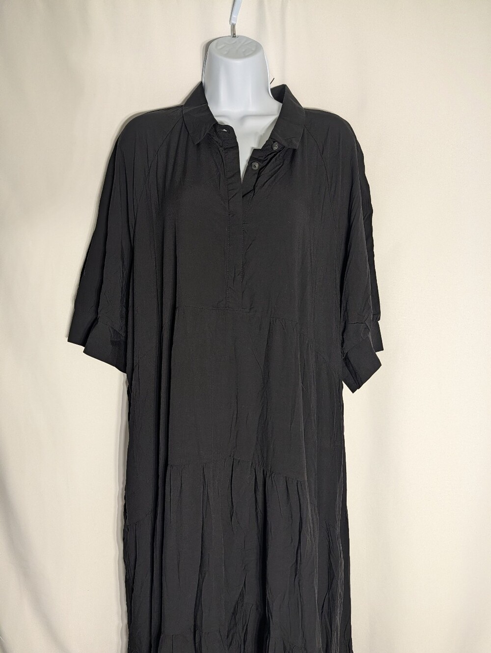 NWT Natural Life Rebecca Midi Dress Plus 2XL Black Witchy Tiered Flowy Boho - Picture 2 of 13